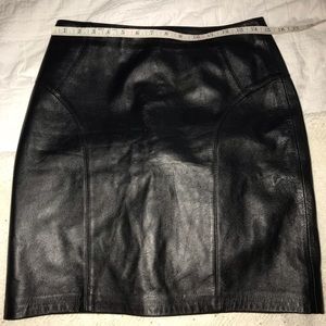 Genuine leather skirt